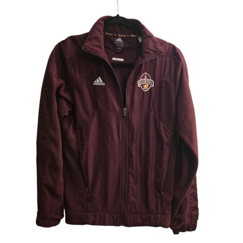 Adidas Men’s Maroon Full-Zip Jacket,  CMU, 1100 Club. XS